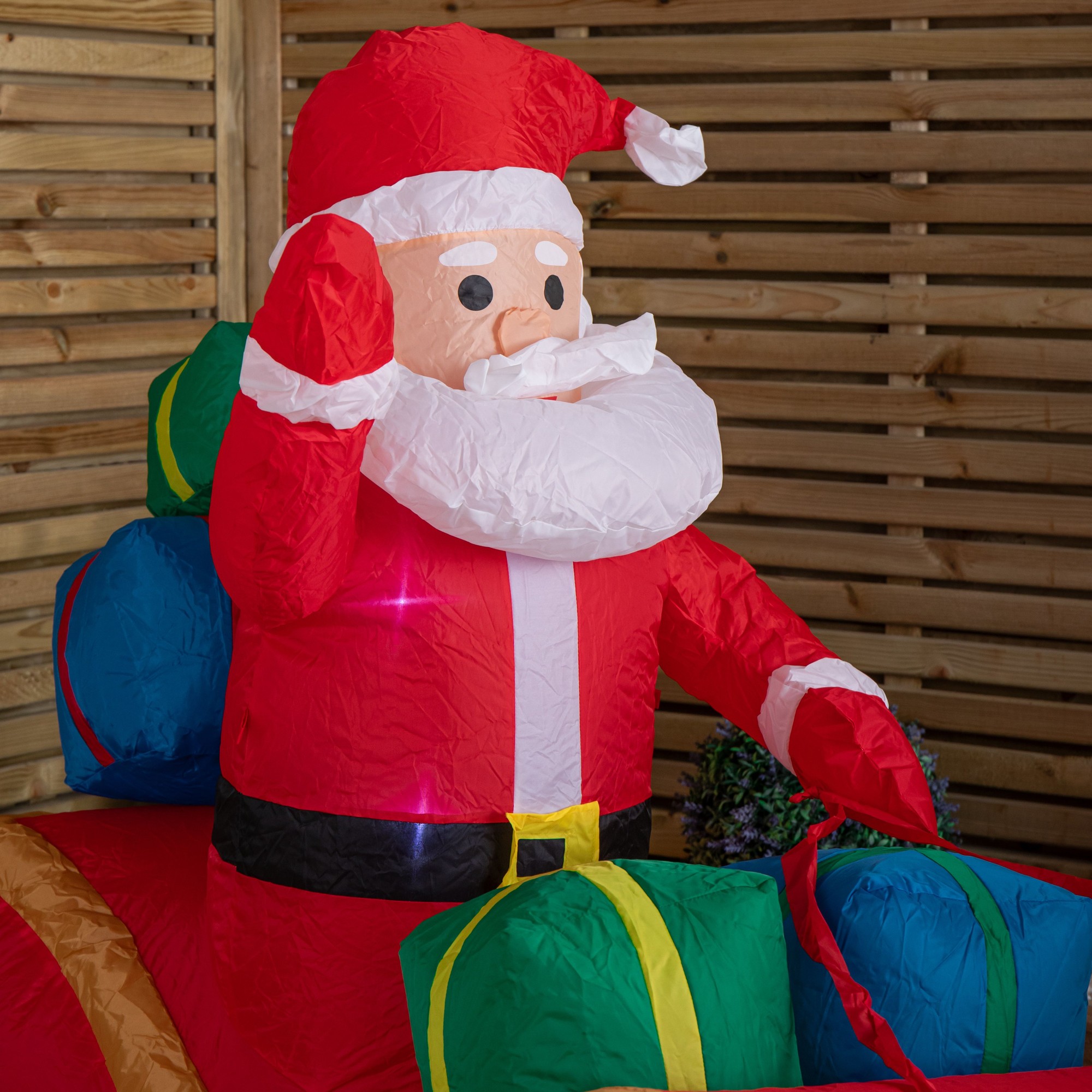 Samuel Alexander Santa Sleigh and Reindeer Light Up Inflatable Christmas Decoration 8ft - image 4