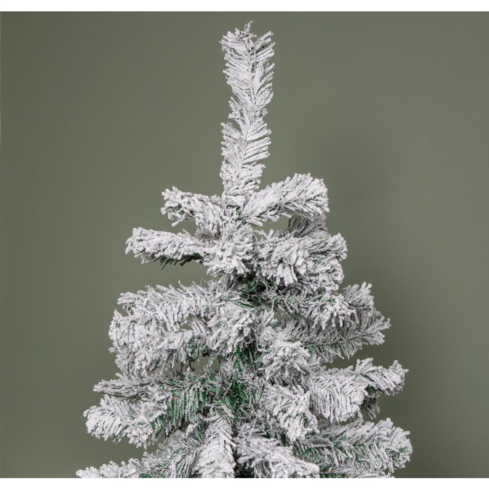 Samuel Alexander Snow Flocked Artificial Christmas Tree with Green Metal Stand 4ft - image 3
