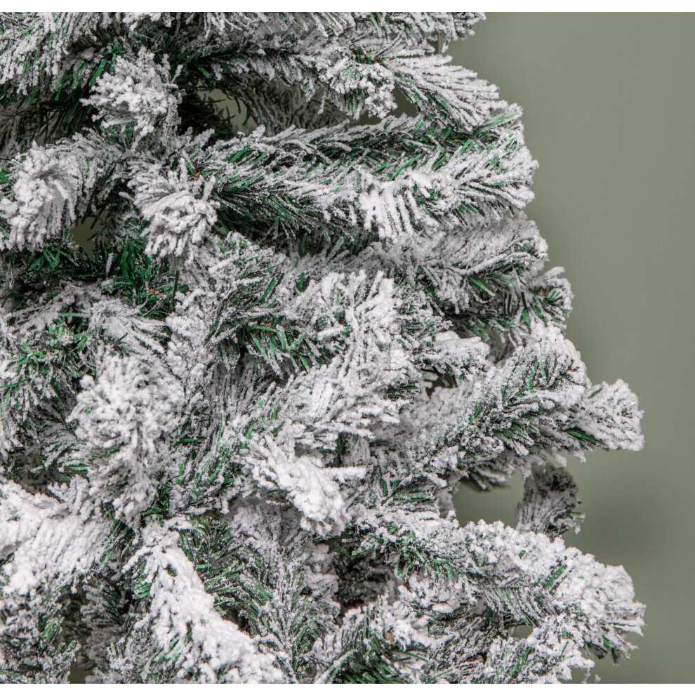 Samuel Alexander Snow Flocked Artificial Christmas Tree with Green Metal Stand 4ft - image 4