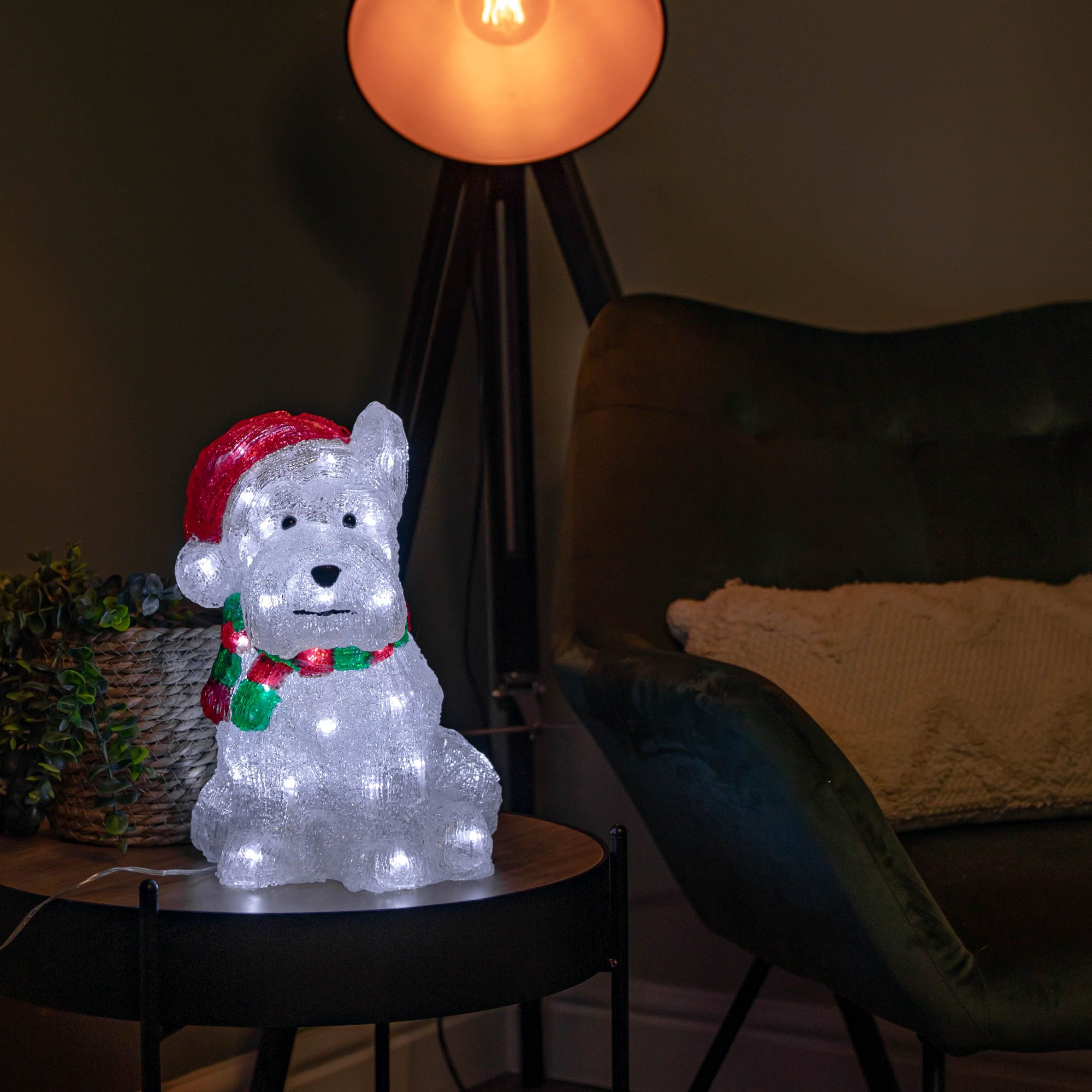 Samuel Alexander White LED Acrylic Westie Dog Christmas Decoration 31cm - image 3
