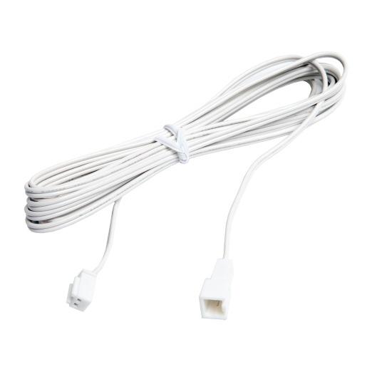 White Sensio HD LED link cable, 2500mm long, featuring two connectors at each end, designed for seamless connectivity in lighting applications.
