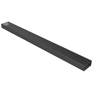 Black surface-mounted profile made of metal, measuring 100cm, includes mounting brackets and end caps for easy installation.