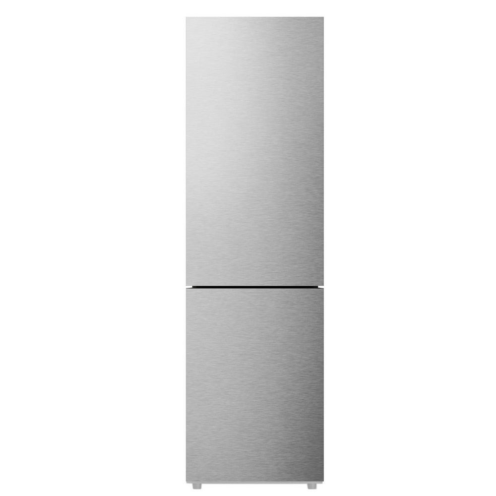 Sensis RFCMF0160ES freestanding fridge freezer in silver, featuring a sleek stainless steel finish, frost-free design, and a 60cm width with a two-door configuration.