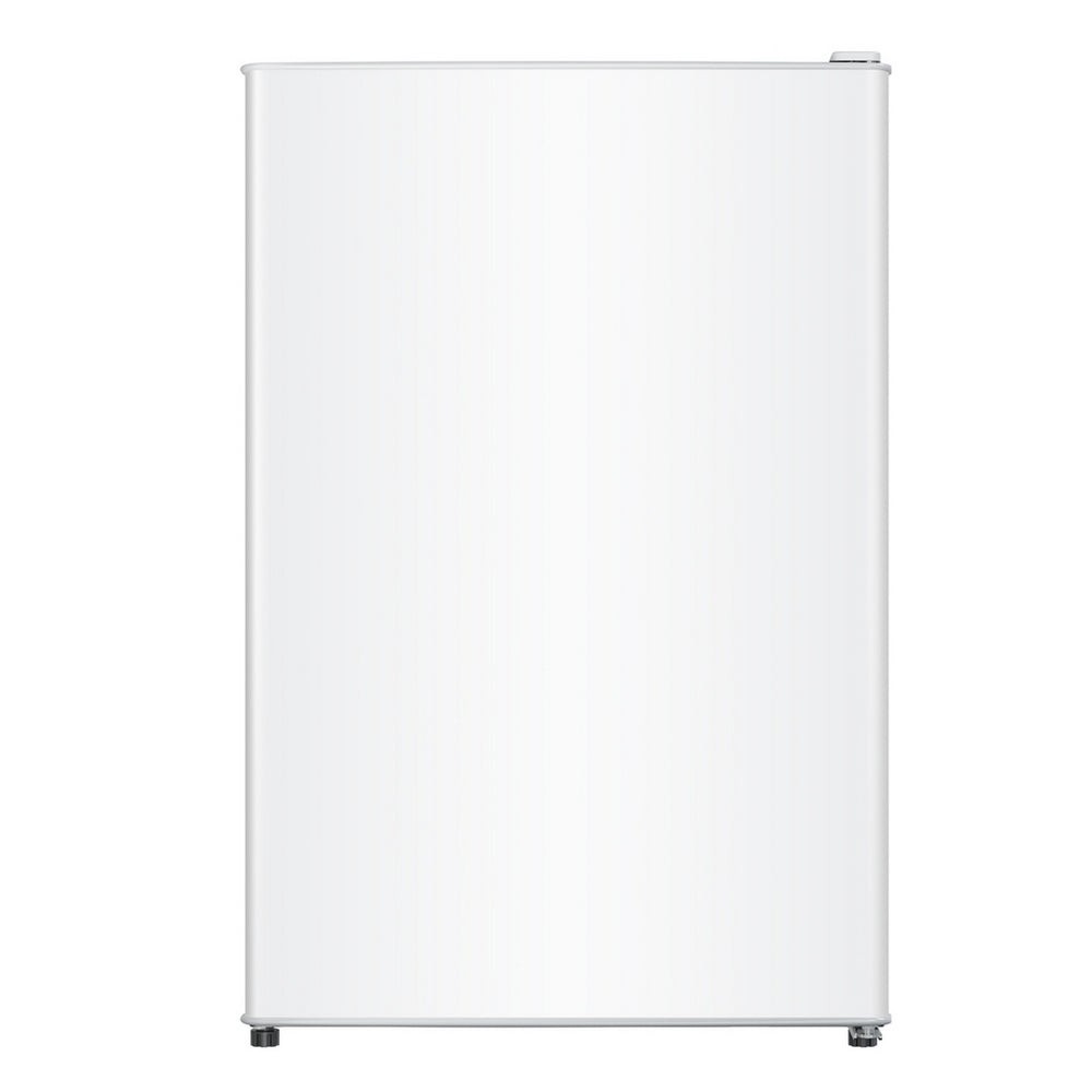 Freestanding undercounter freezer in white, measuring 54.8cm, featuring a smooth exterior and adjustable feet for stability.