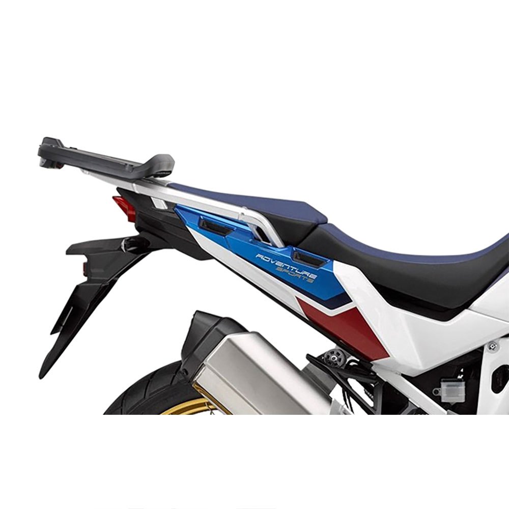 SHAD Top Master Topcase Fitting in black, featuring a sturdy metal construction with a sleek design, designed for easy attachment to motorcycle rear frames.