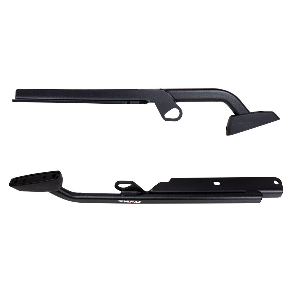 Black metal Top Master Topcase fitting by Shad, featuring a sleek design with mounting points and a sturdy build, ideal for securing a topcase on motorcycles.