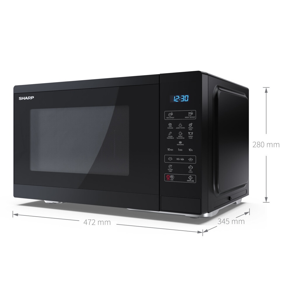 Sharp SP2521 Black 25L Solo Electronic Control Microwave - image 4