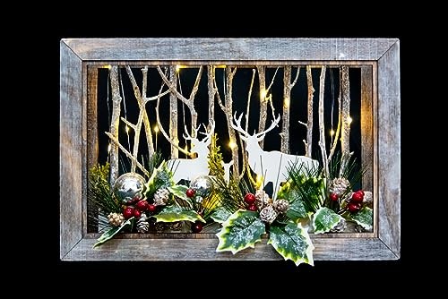 Shatchi Battery Powered LED Wooden Reindeer Scene 38cm - image 4