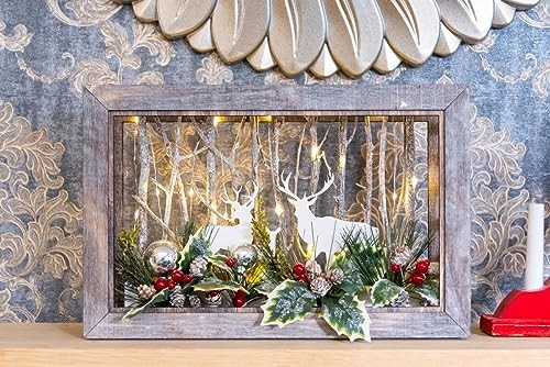Shatchi Battery Powered LED Wooden Reindeer Scene 38cm - image 5