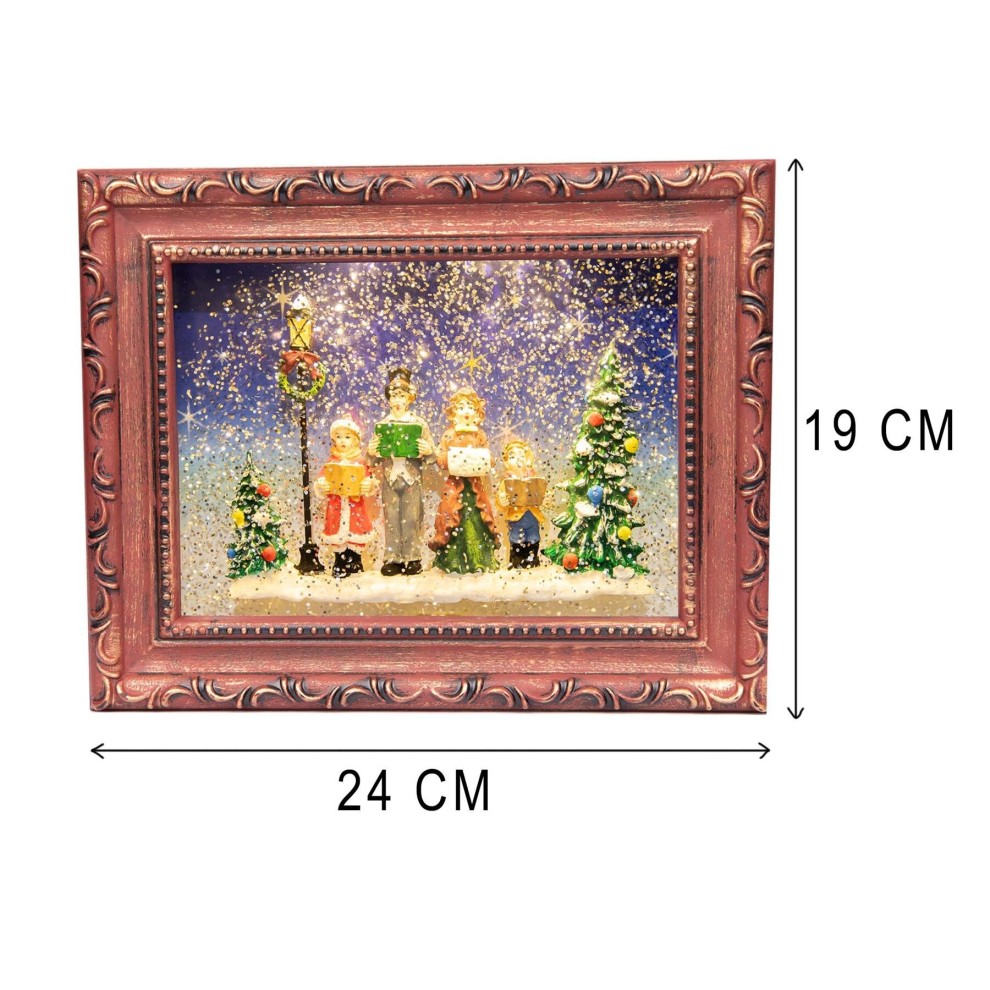 Shatchi Carol Singers Choir Scene Frame Globe Christmas Decoration 24cm - image 5