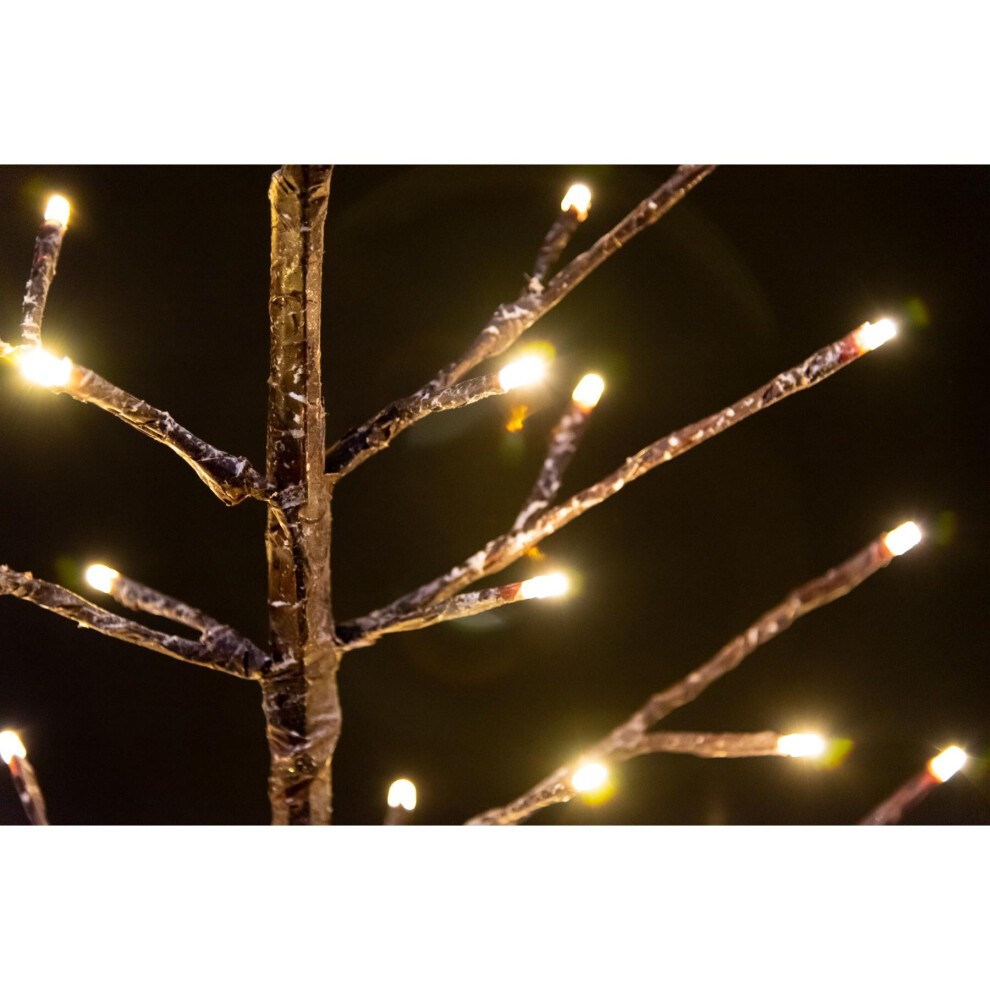 Shatchi Christmas Pre Lit LED Light Snowy Brown Twig Tree 6ft - image 5