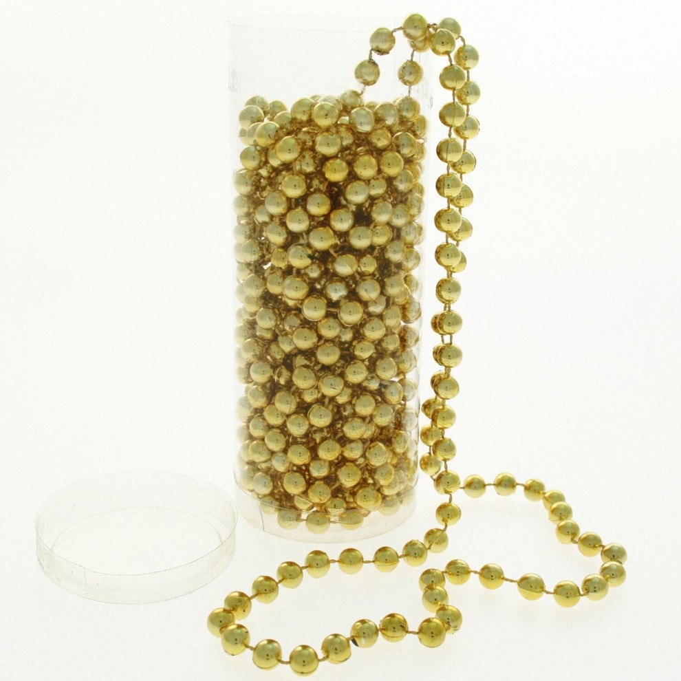 Shatchi Gold Metallic Hanging Bead Garland Christmas Tree Decor Party String Chain 24ft - image 2