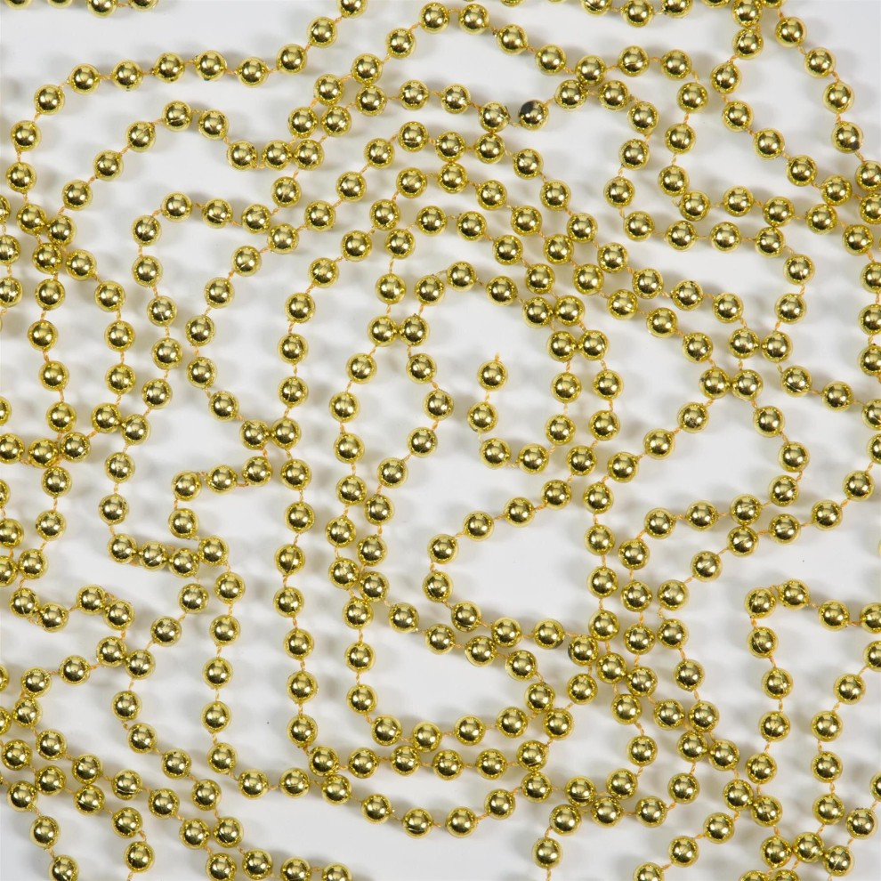 Shatchi Gold Metallic Hanging Bead Garland Christmas Tree Decor Party String Chain 24ft - image 5