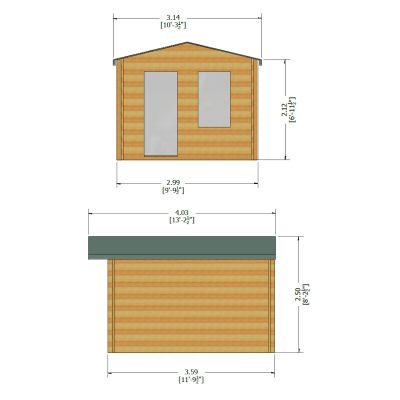 Shire Bucknells 3m x 3.6m Log Cabin Summerhouse (28mm) - image 4