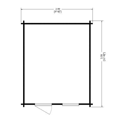 Shire Bucknells 3m x 3.6m Log Cabin Summerhouse (28mm) - image 5