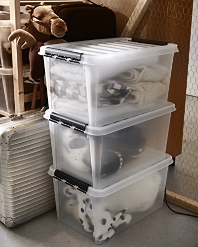 SmartStore Clear Plastic Storage Box with Clip Lock Lid 65L - image 3