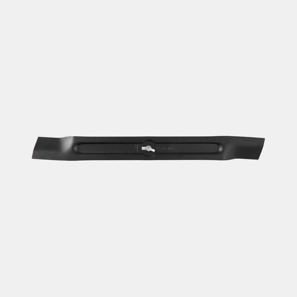 Black 1800W lawn mower blade by VonHaus, featuring a sleek design with a central slot for easy attachment and durable material for efficient grass cutting.