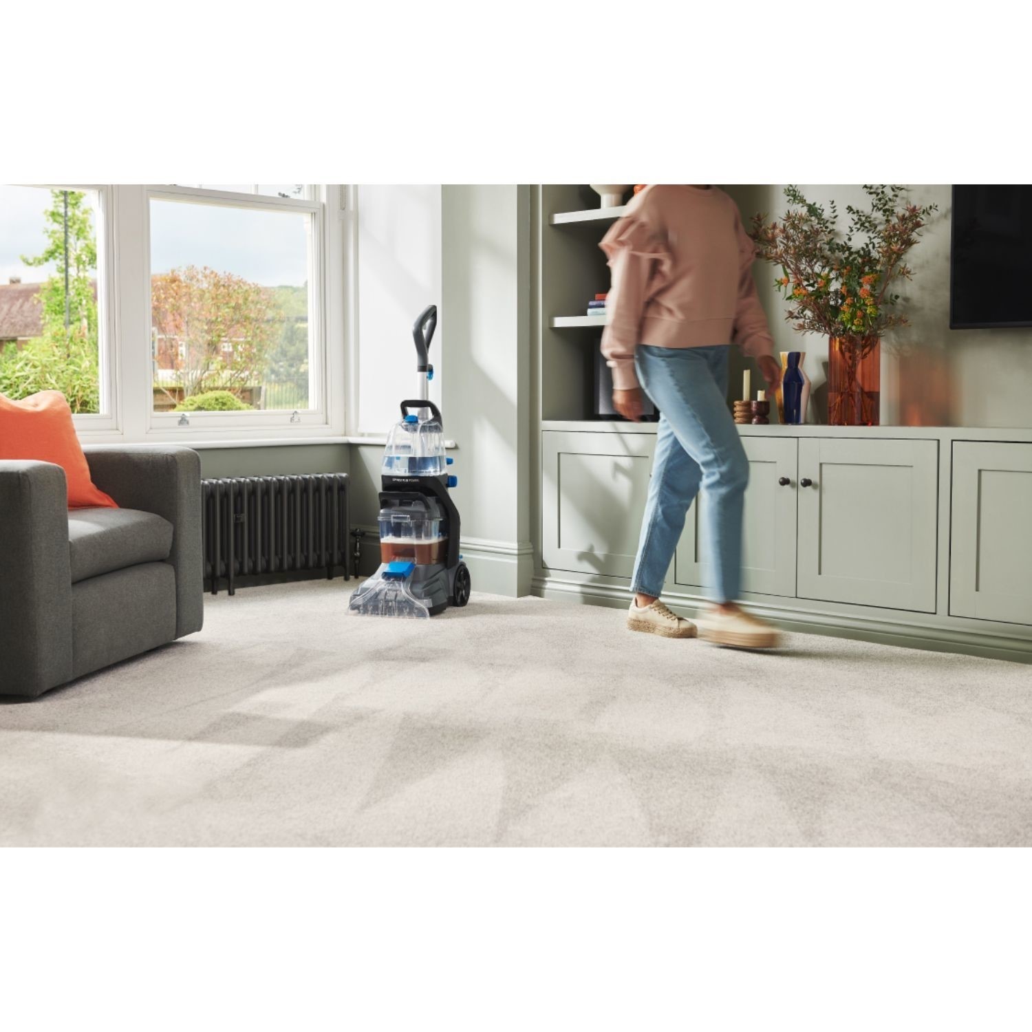 SpinScrub Power Carpet Washer - Grey & Tiger Blue - image 4
