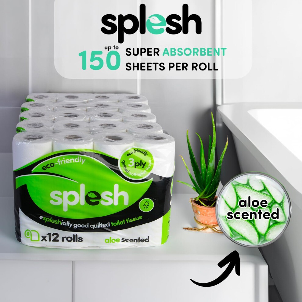 Splesh Quilted Aloe Vera Toilet Tissue 84 Rolls 3 Ply - image 2