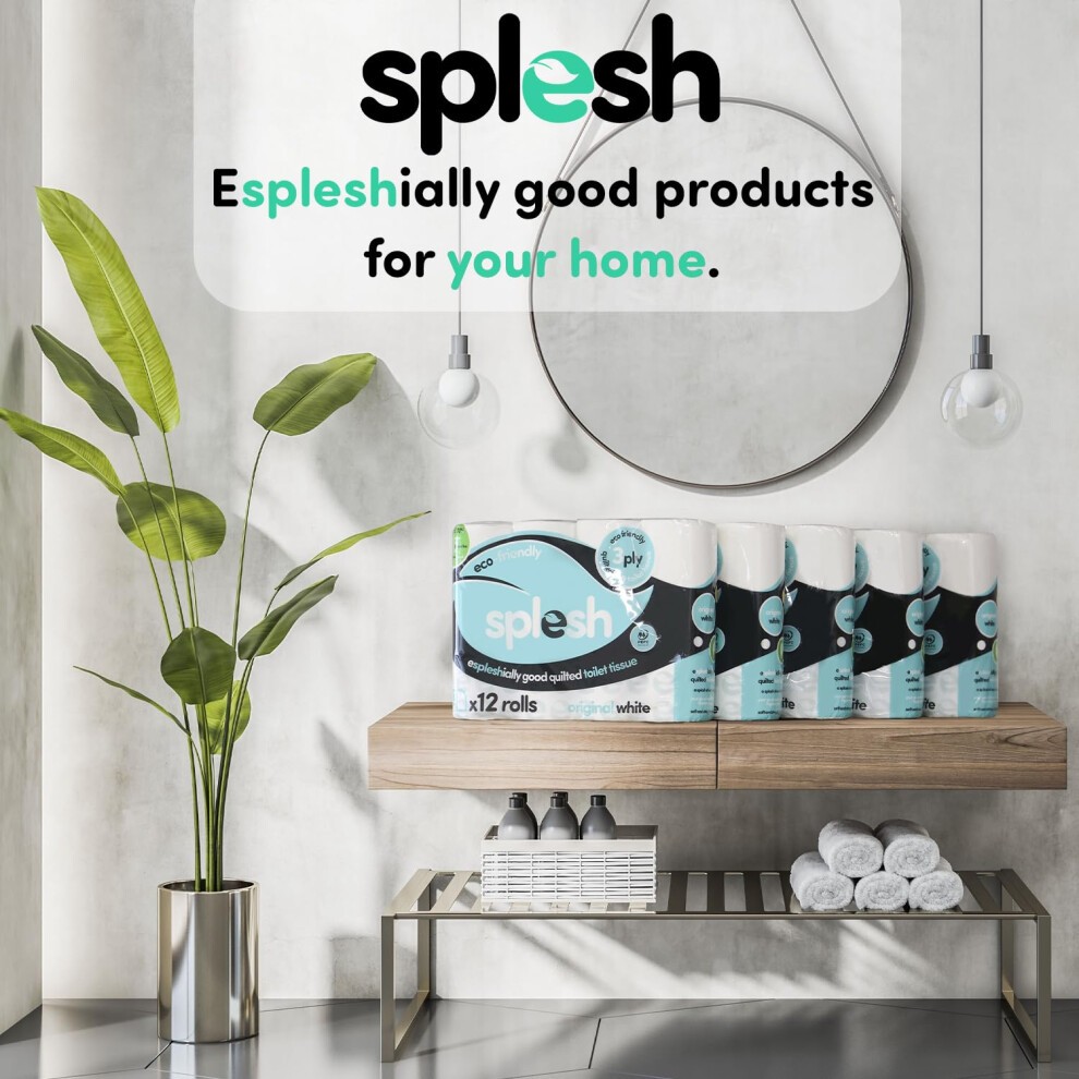 Splesh Quilted Luxury White Soft Toilet Tissue 84 Rolls 3 Ply - image 2