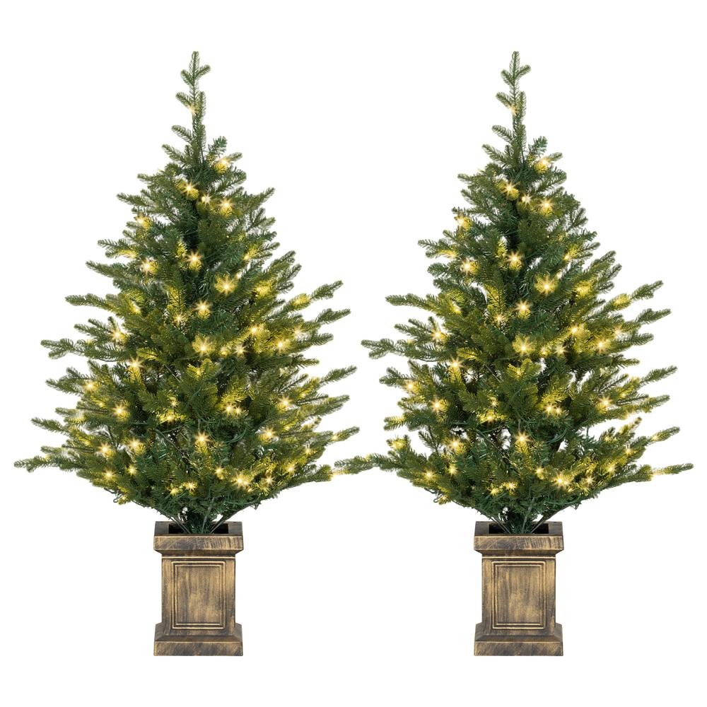 StarBright Artificial Potted Christmas Tree with LEDs 4ft 2 Pack - image 2
