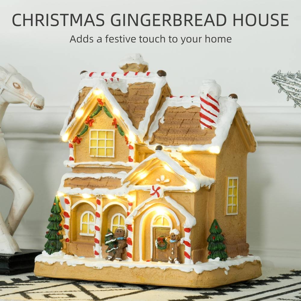 StarBright Brown Lighted and Musical Christmas Candy House with Gingerbread Man - image 4
