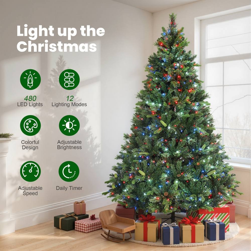 StarBright Carolina Pine Multicolour LED Artificial Christmas Tree with Remote 5.9ft - image 5