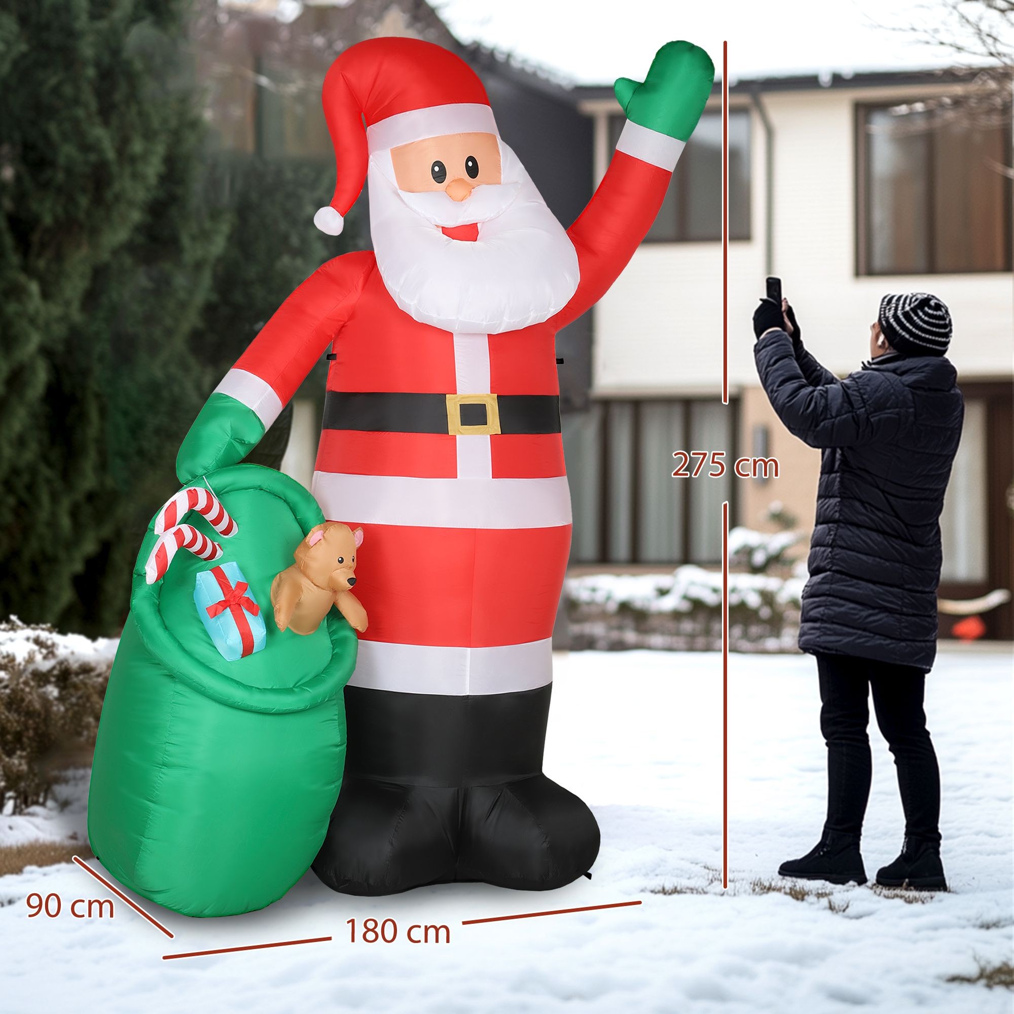 StarBright Giant Christmas Blow Up Inflatable Santa Claus Decoration with Built-in LEDs 9ft - image 4
