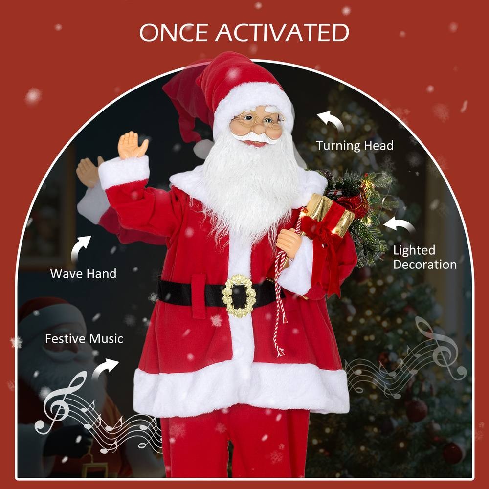 StarBright Life Size Animated Santa Claus with Sound Activated and LEDs 3.9ft - image 5