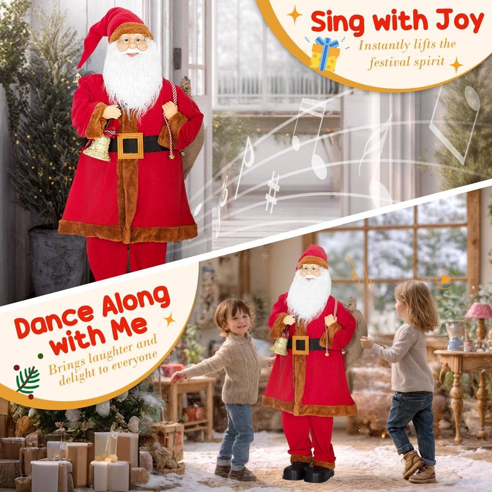 StarBright Life Size Musical Animated Santa Claus with Sack and Sound Activated 3.9ft - image 4