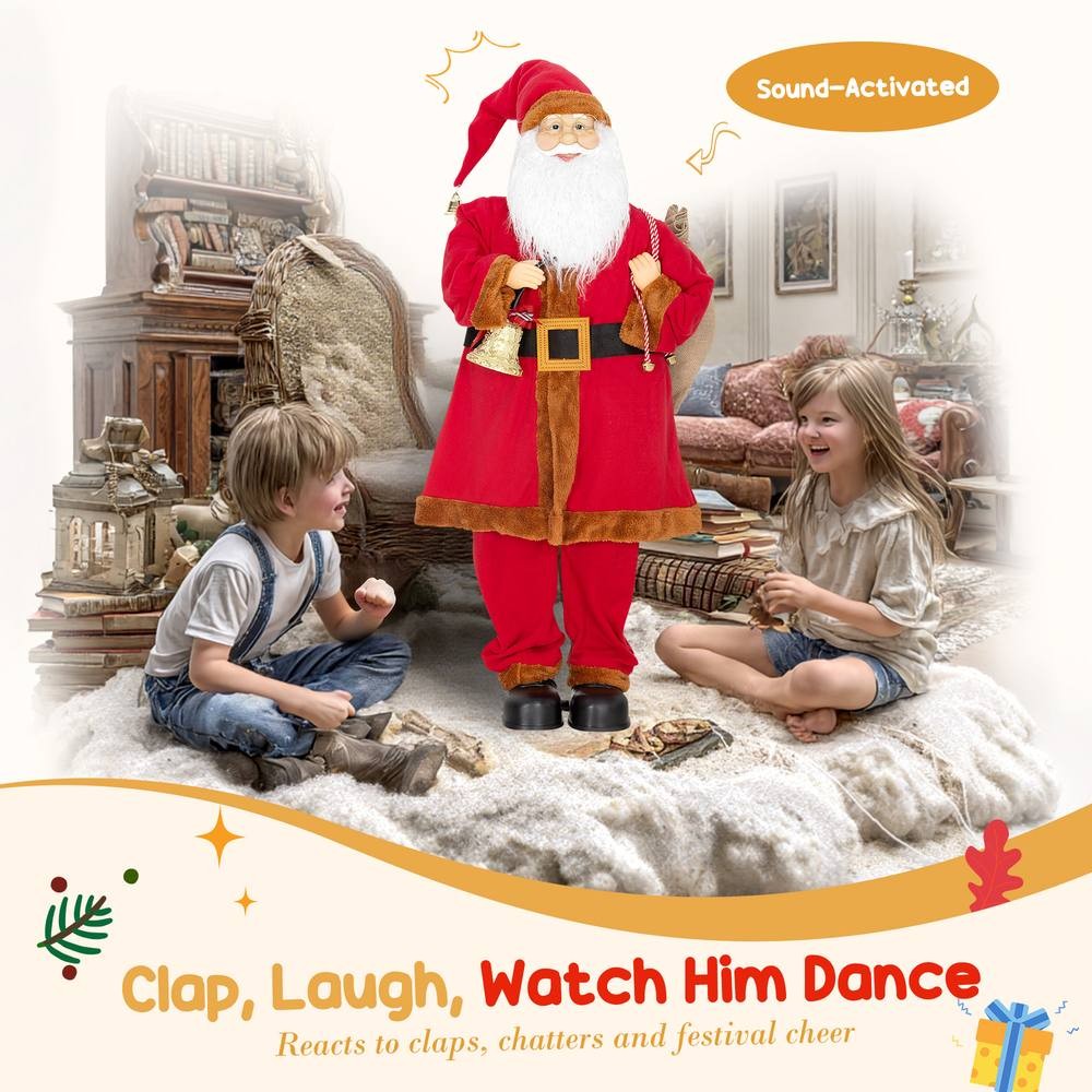 StarBright Life Size Musical Animated Santa Claus with Sack and Sound Activated 3.9ft - image 5