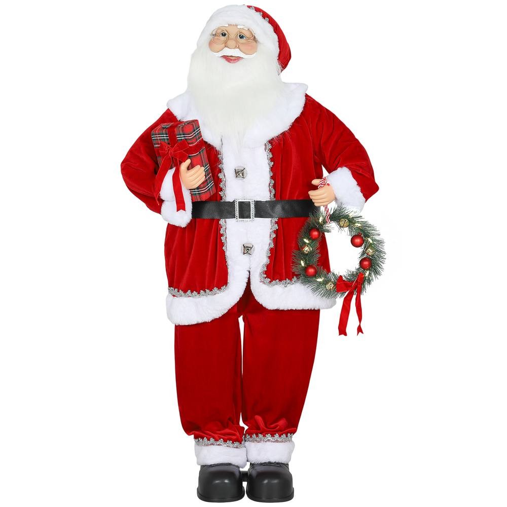 StarBright Life Size Musical Animated Santa Claus with Wreath and Sound Activated 3.9ft - image 2