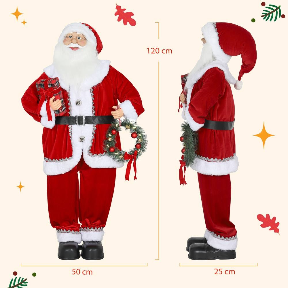 StarBright Life Size Musical Animated Santa Claus with Wreath and Sound Activated 3.9ft - image 3