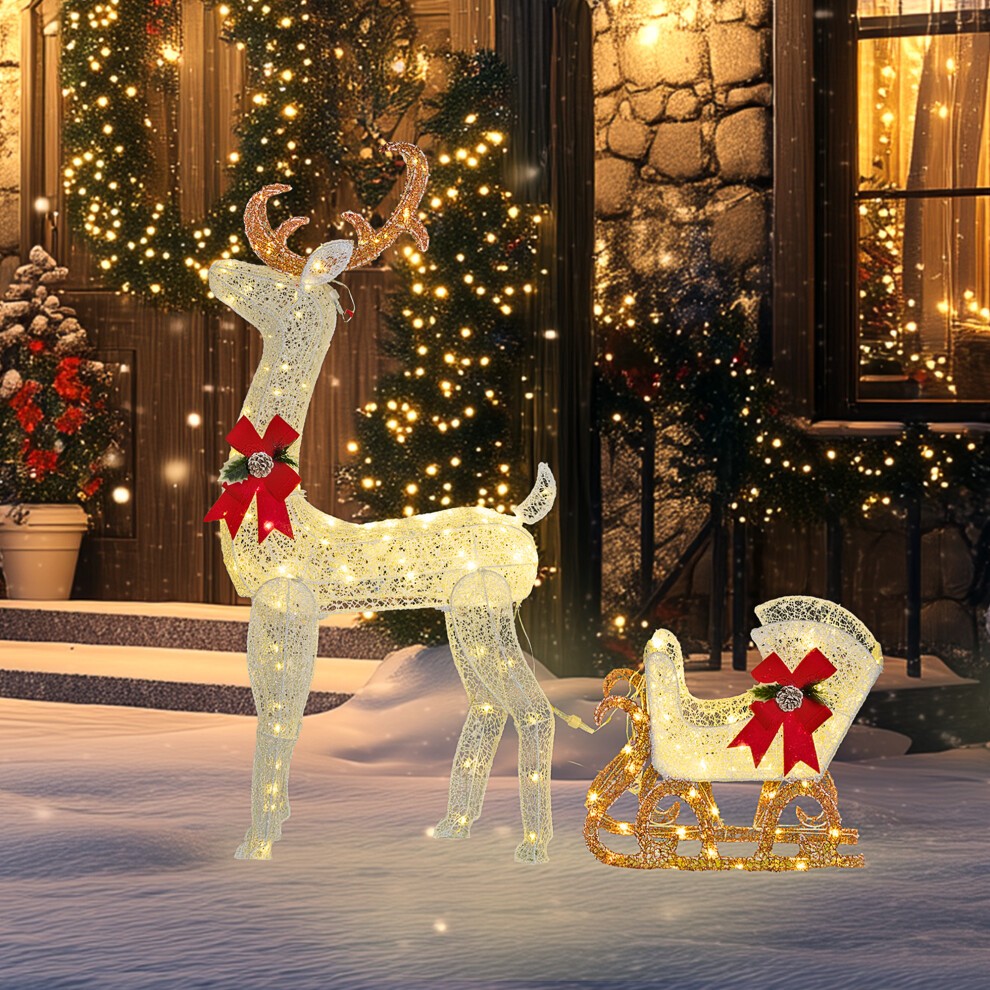 StarBright Light Up Reindeer and Sleigh Christmas Decoration - image 2