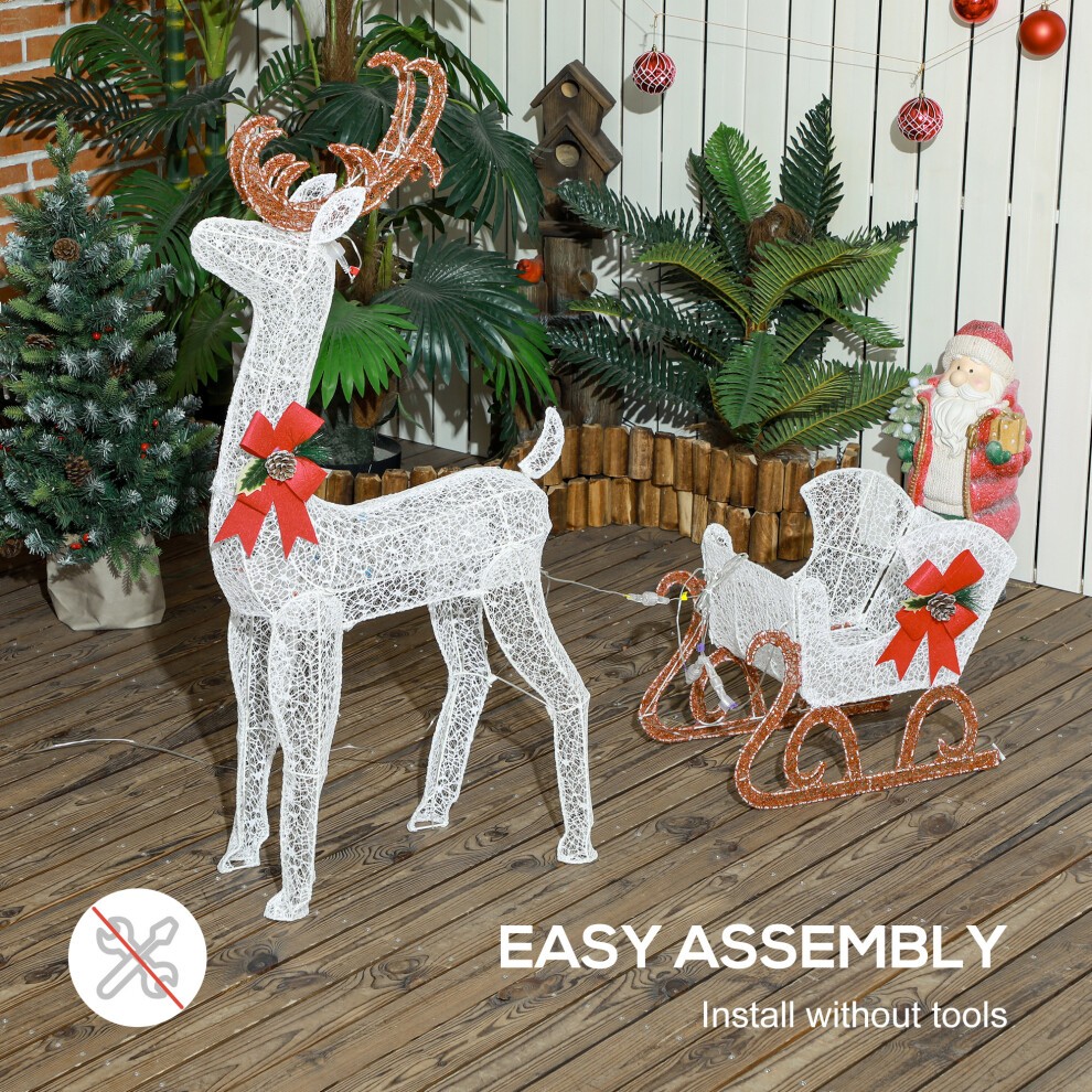 StarBright Light Up Reindeer and Sleigh Christmas Decoration - image 4