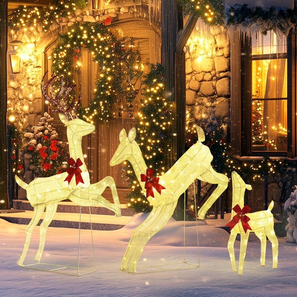 StarBright Light Up Reindeer Family Christmas Decoration 3 Piece - image 2