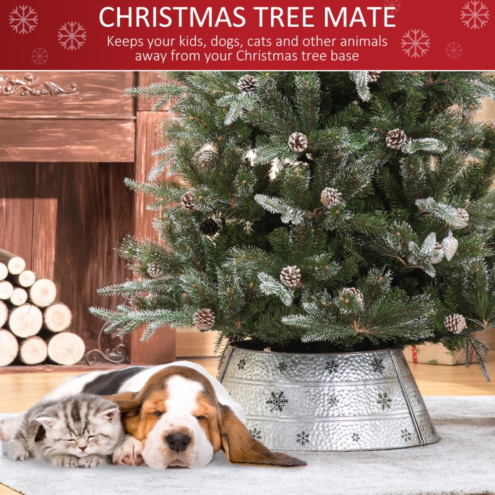 StarBright Silver Hollow Snowflake Pattern Christmas Tree Collar 66cm - image 3