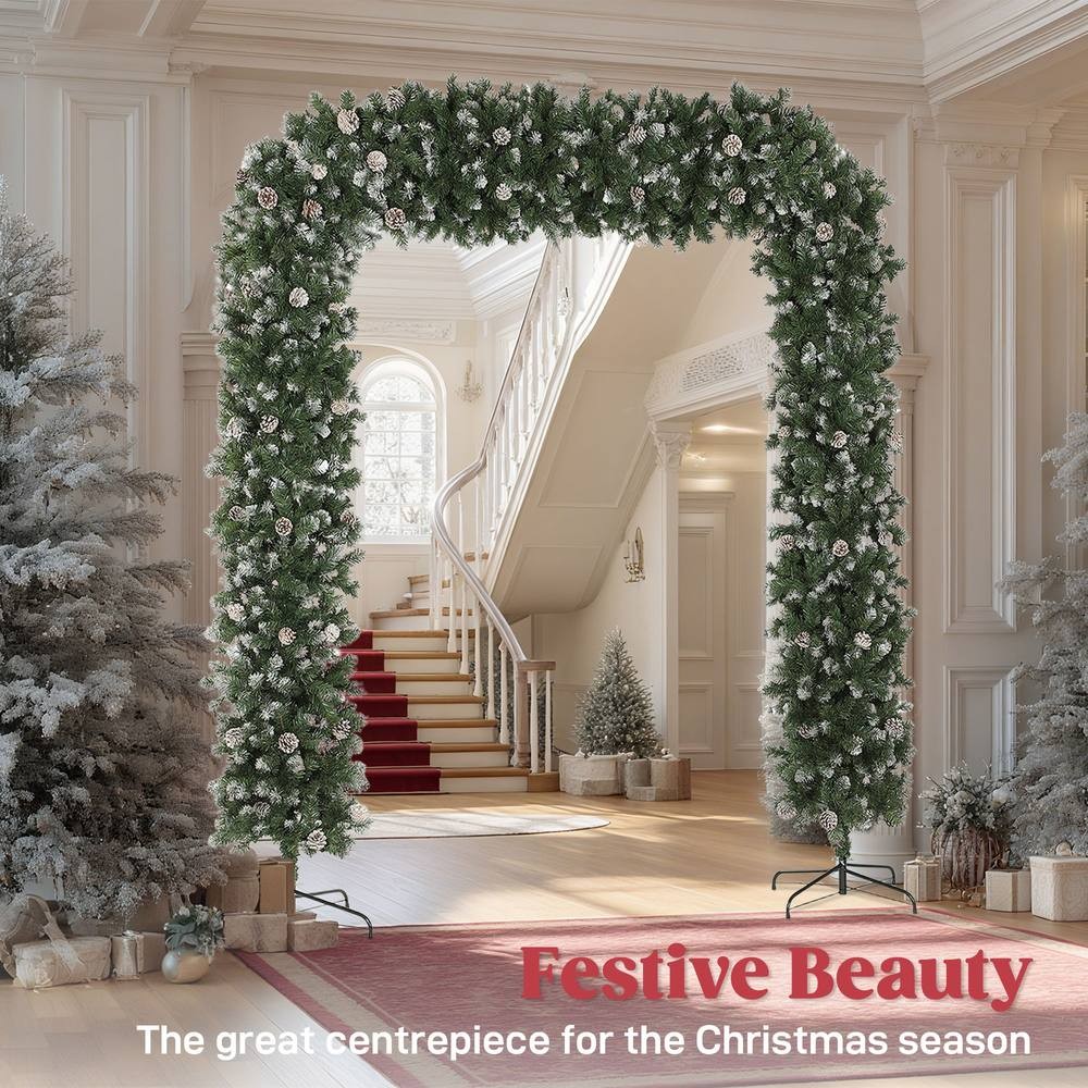 StarBright Single Door Frosted Snow Green Christmas Tree Arch 8.2ft - image 4