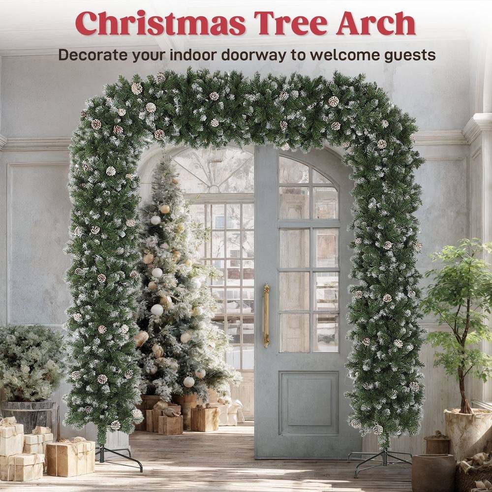 StarBright Single Door Frosted Snow Green Christmas Tree Arch 8.2ft - image 5