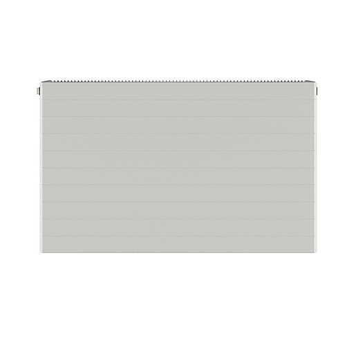 Stelrad Softline Deco single panel radiator in a sleek, modern design, featuring a smooth, light grey finish and horizontal lines, measuring 450mm x 1600mm.