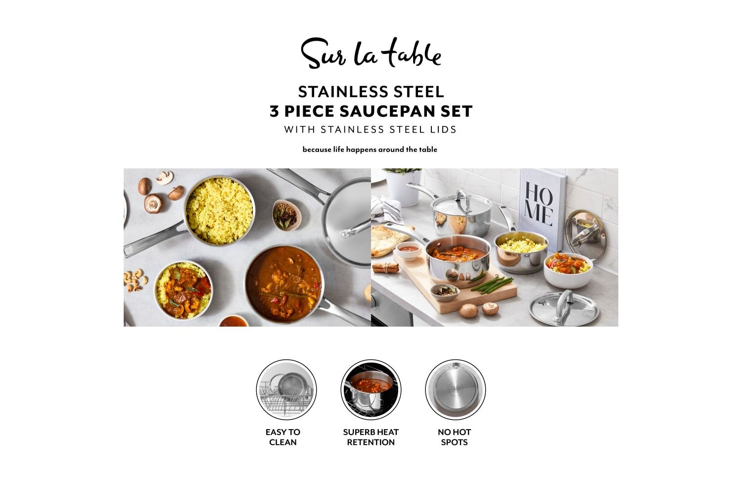Sur La Table 3 Piece Saucepan Set - image 3