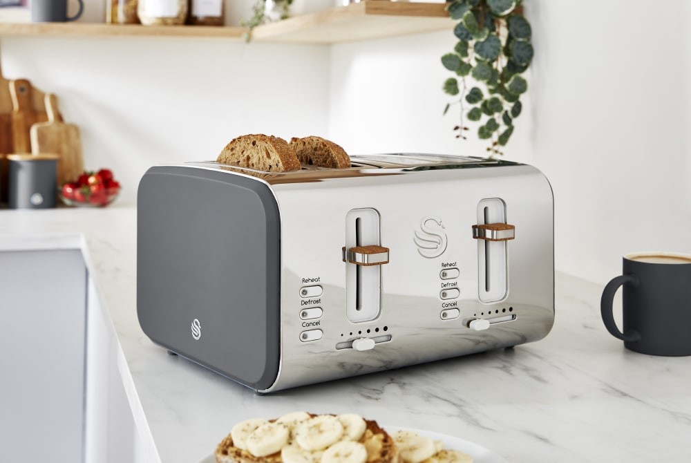 Swan Nordic EEJB152 4 Slice Toaster and 1.7L Kettle Bundle Grey - image 3