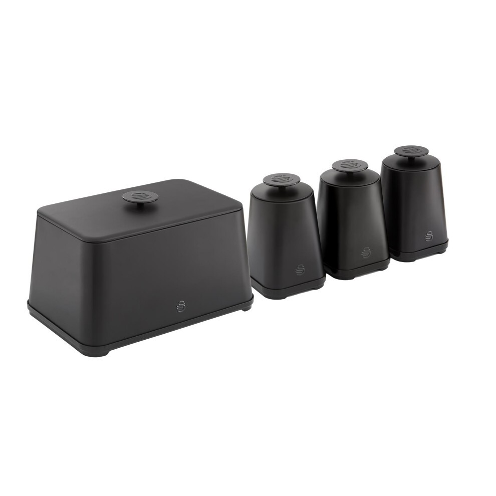 Black Swan Bundle consisting of a rectangular storage container and three matching round containers, all made of durable material with a sleek, modern design.