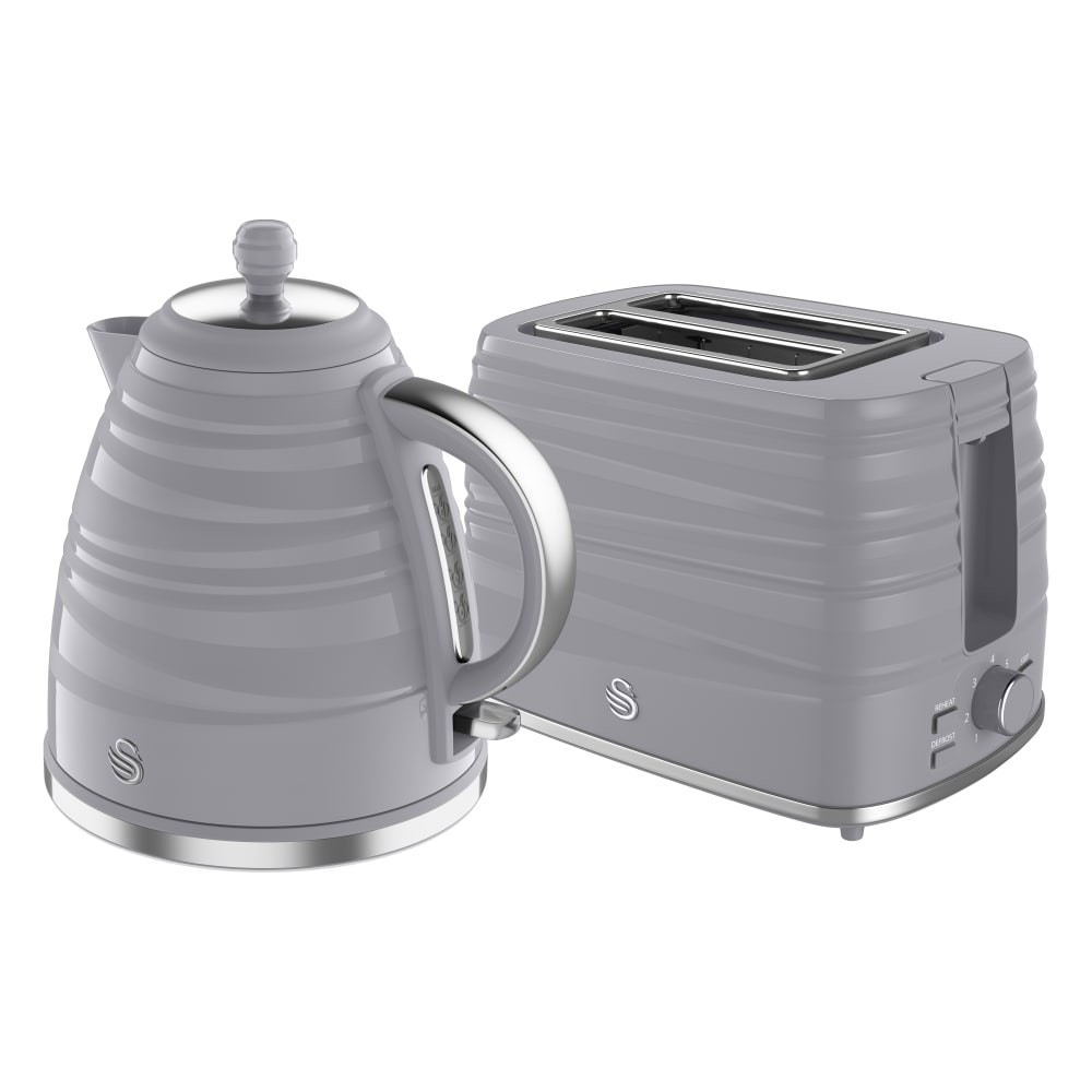 Swan Symphony EEJB246 Grey 1.7L Kettle and 2 Slice Toaster Set - image 3