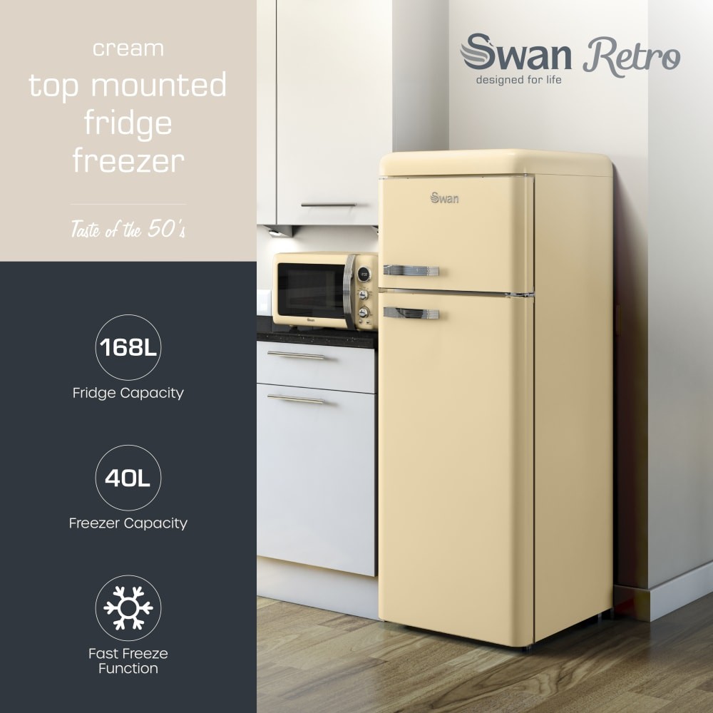 Swan Top Mounted Retro Fridge Freezer - image 3