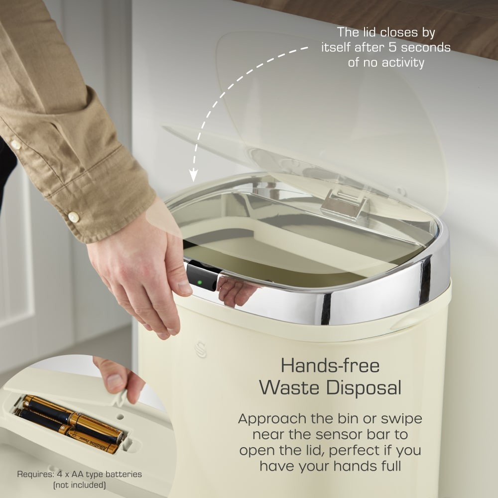 Swan Townhouse 50L Square Sensor Bin - image 4