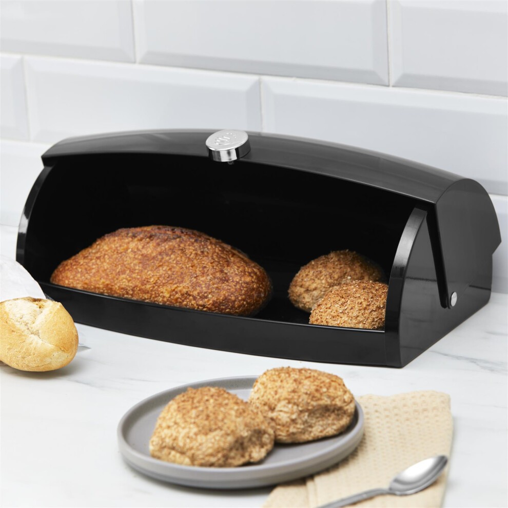 Swan Townhouse EEJB280 Black Bread Bin with 3 Piece Canister Set - image 2