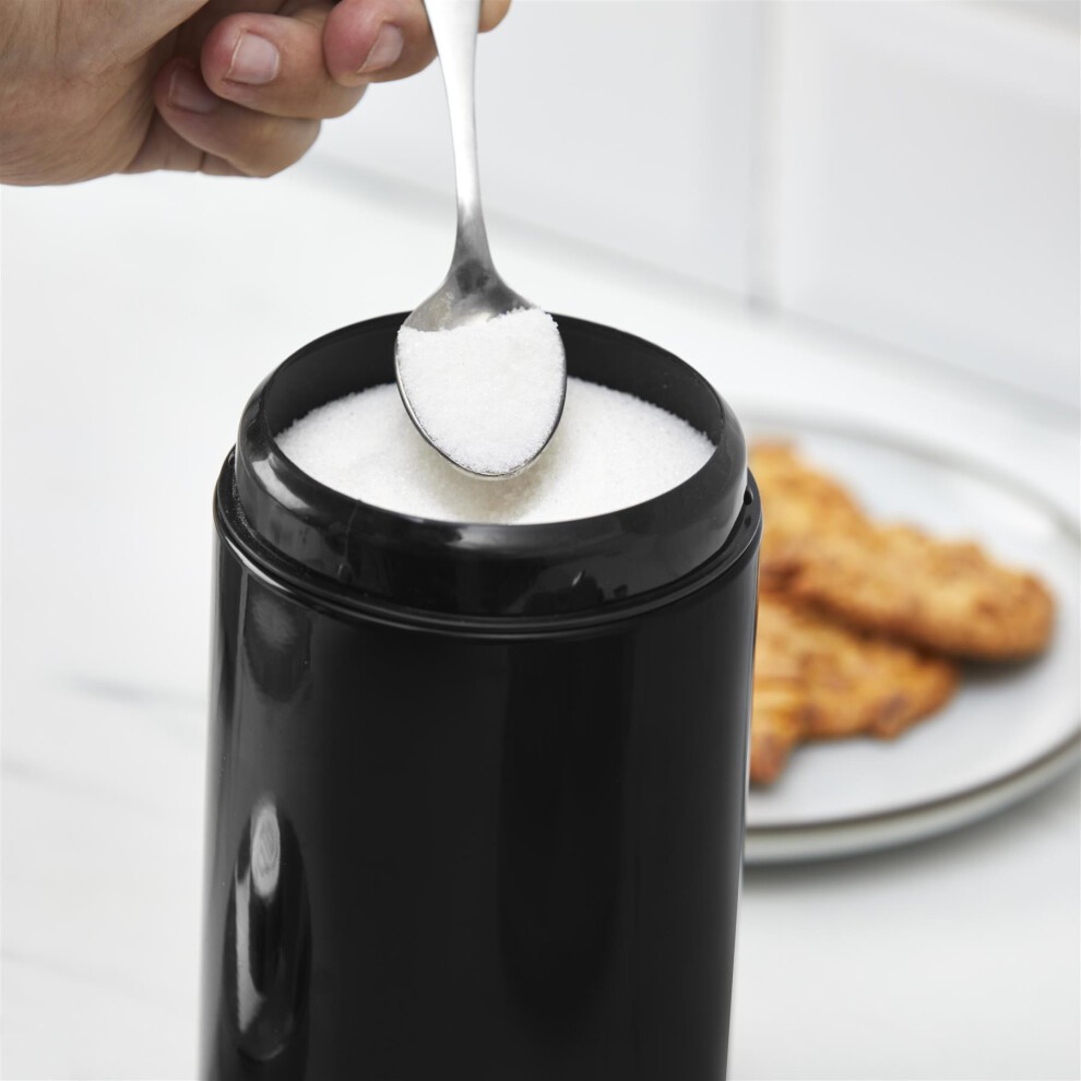 Swan Townhouse EEJB280 Black Bread Bin with 3 Piece Canister Set - image 4