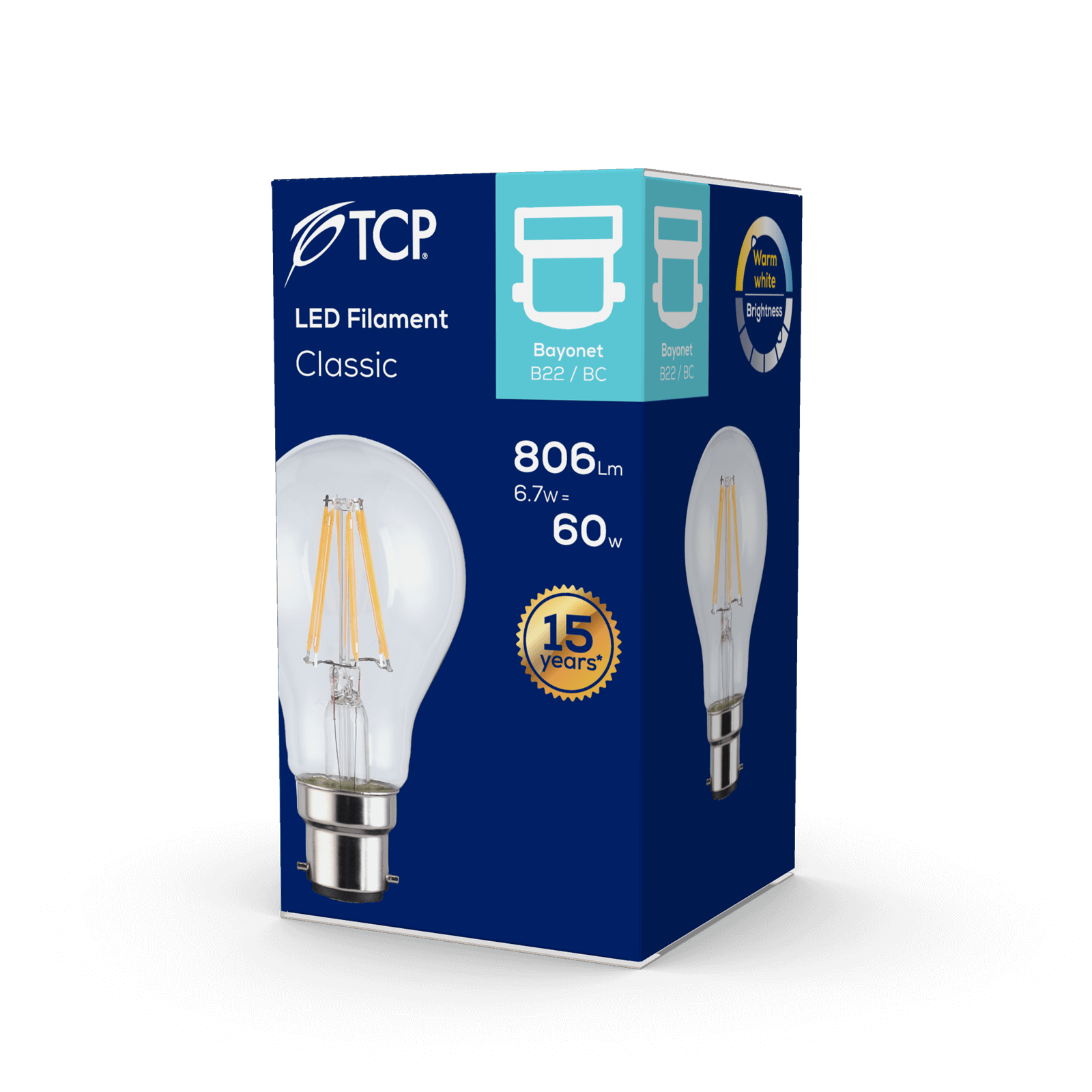 TCP FIL Classic 806L B22 Warm White Bulb - Warm White - image 2