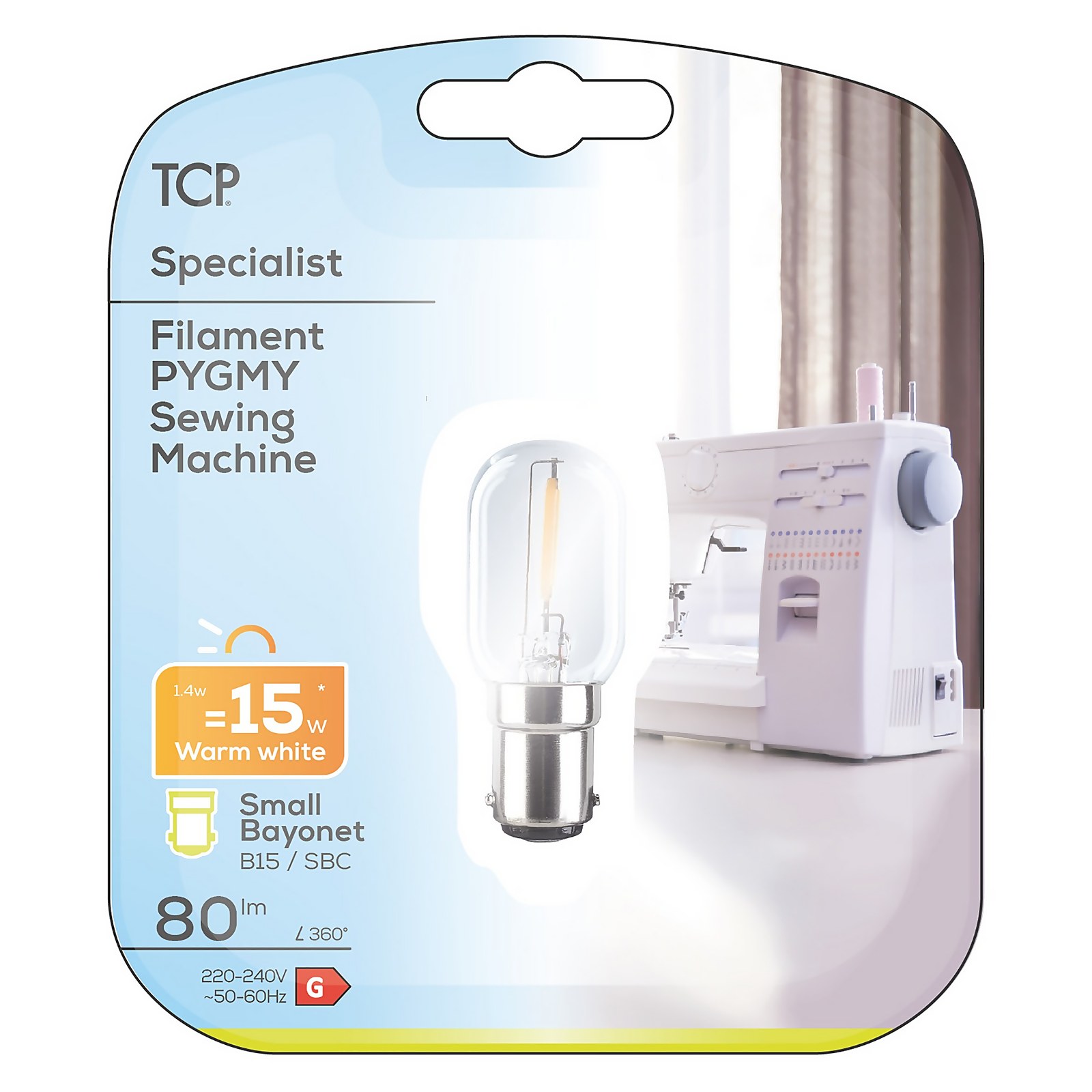 TCP Filament 80L B15 Sewing Bulb - Warm White - image 2